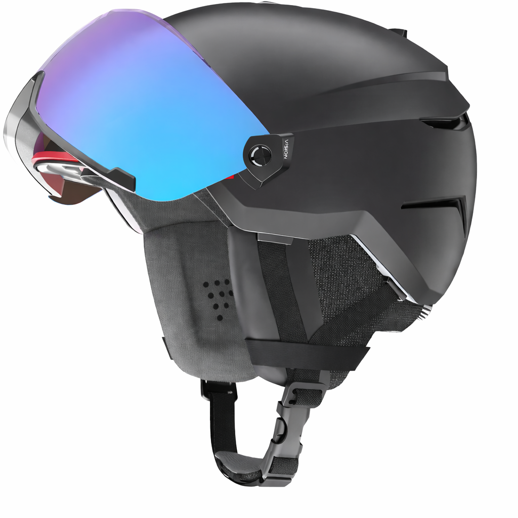 Skibrille-Helm Kombination Schwarz – Visierhelm für Ski & Snowboard