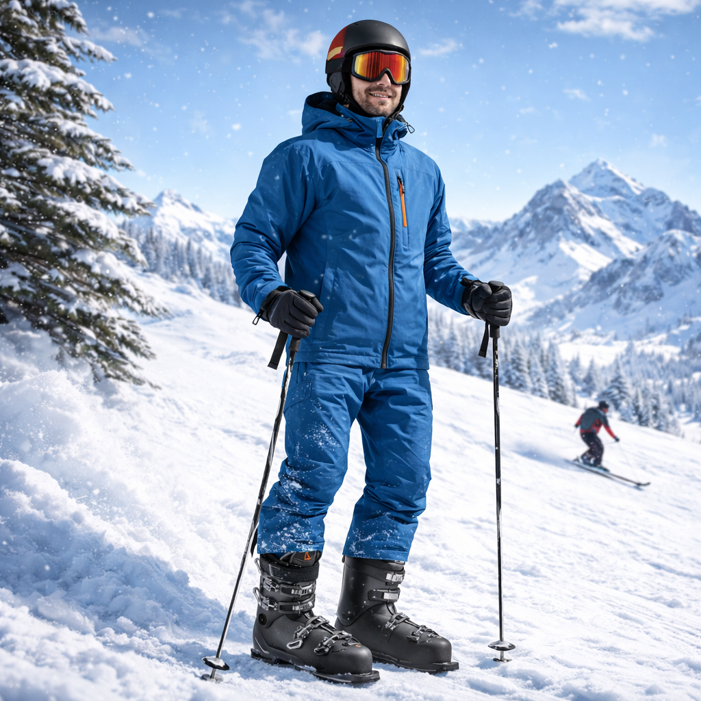 Alpin-Skischuhe Schwarz – 4-Schnallen Skischuh für Erwachsene